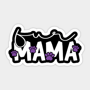 Fur Mama Purple Paw Sticker